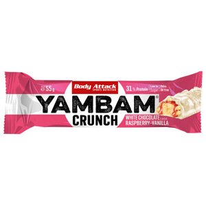 Body Attack Yambam Crunch 55 g, tyčinka s 31% bílkovin a velmi nízkým obsahem cukru Varianta: Chocolate Brownie
