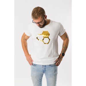 Goldbee Pánské Tričko Logo Gold Barva: Bílá, Velikost: L