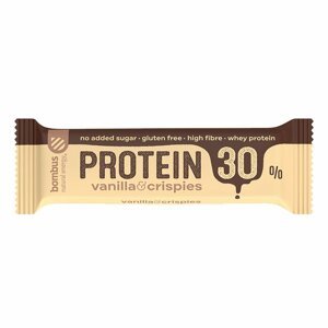 Bombus natural energy Bombus Protein 30% 50 g dvouvrstvé tyčinky s vysokým obsahem bílkovin Příchuť: Vanilla Crispies