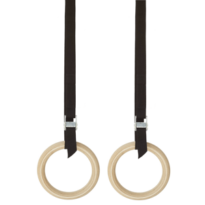 Gymnastické kruhy Typ kruhů: Standardní, Povrchová úprava: Lakované, Velikost  a barva popruhů: 35 mm, 5 m černé