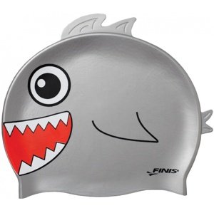 Dětská plavecká čepička finis animal heads shark šedá