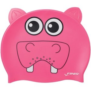 Dětská plavecká čepička finis animal heads hippo růžová