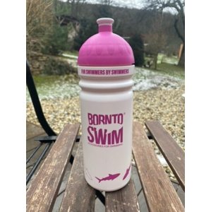 Lahev na pití borntoswim shark water bottle růžová