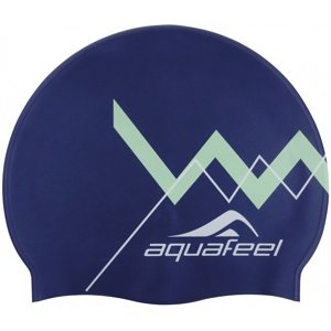Plavecká čepice aquafeel zig zag silicone cap modrá