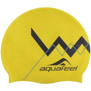 Plavecká čepice aquafeel zig zag silicone cap žlutá