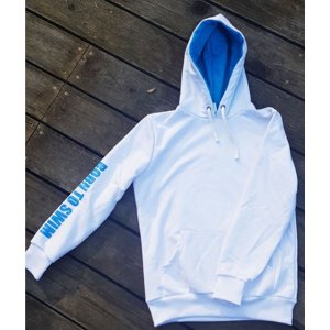 Dětská mikina borntoswim sweatshirt hoodie junior white/turquoise s