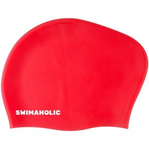 Plavecká čepice na dlouhé vlasy swimaholic long hair cap červená