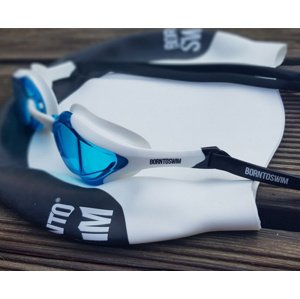 Plavecké brýle borntoswim elite swim goggles modro/bílá