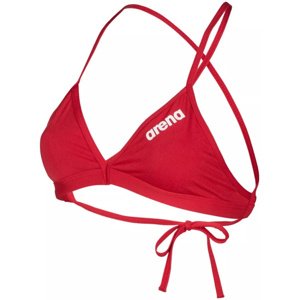 Dámské plavky arena solid tie back top red/white l - uk36