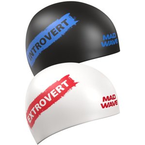 Plavecká čepice mad wave introvert reversible swim cap černo/bílá