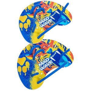 Plavecké packy mad wave finger paddles fun modro/žlutá