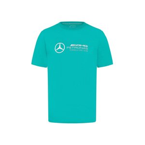 Mercedes AMG Petronas pánské tričko Large Logo Ultra Teal F1 Team 2024 Stichd 701227037003225