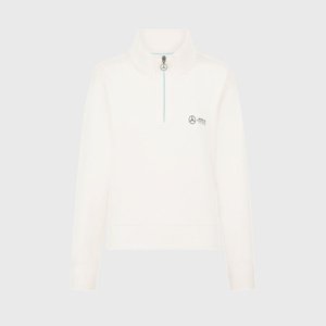 Mercedes AMG Petronas dámská mikina 1/4 Zip Relaxed Fit Off-White F1 Team 2024 Stichd 701227148002225