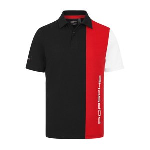 Porsche Motorsport pánské polo tričko Stripe black/red/white F1 Team 2024 Stichd 701228630001225