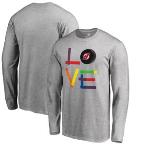 New Jersey Devils pánské tričko s dlouhým rukávem grey Hockey Is For Everyone Love Square Fanatics Branded 57105