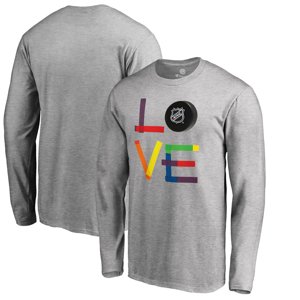 NHL produkty pánské tričko s dlouhým rukávem grey NHL logo Hockey Is For Everyone Love Square Fanatics Branded 57147