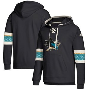 San Jose Sharks pánská mikina s kapucí black Adidas Jersey Lace-Up Pullover Hoodie adidas 68342