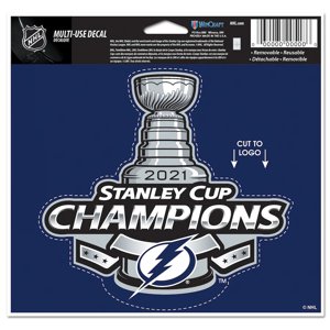Tampa Bay Lightning samolepka 2021 Stanley Cup Champions 4´´ x 6´´ Cut-to-Logo Multi-Use Decal 85521