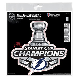 Tampa Bay Lightning samolepka 2021 Stanley Cup Champions 6´´ x 6´´ Repositionable Decal 85524