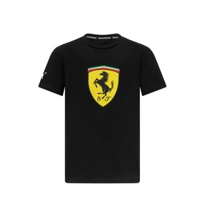 Ferrari dětské tričko Shield black F1 Team 2023 Puma 701223468002092