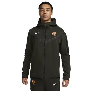 FC Barcelona pánská mikina s kapucí Tech Fleece khaki Nike 53605
