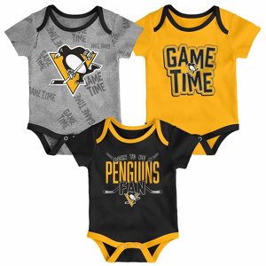 Pittsburgh Penguins kojenecké body 3-pack Game Time S/S Creeper Set - Newborn Outerstuff 112186