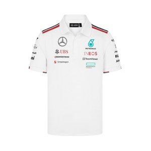 Mercedes AMG Petronas pánské polo tričko Driver White F1 Team 2024 Stichd 701227948001240