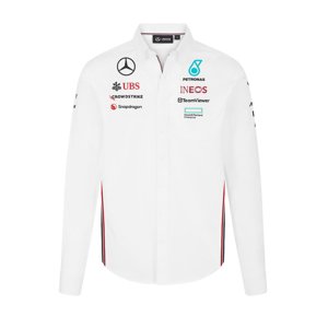 Mercedes AMG Petronas pánská košile Driver White F1 Team 2024 Stichd 701227947001245