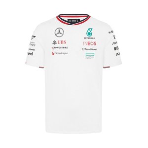 Mercedes AMG Petronas pánské tričko Driver White F1 Team 2024 Stichd 701227950001245