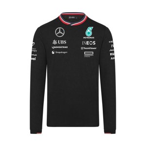 Mercedes AMG Petronas pánské tričko s dlouhým rukávem Driver black F1 Team 2024 Stichd 701227953001225