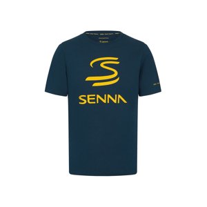 Ayrton Senna pánské tričko Logo blue 2024 Ayrton Senna Collection 701227175001225