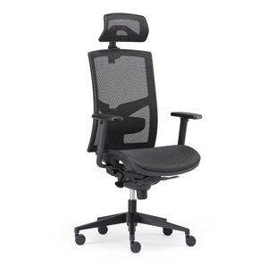 Kancelářská židle ALBA GAME ŠÉF celosíťovaný s 3D podhlavníkem - černá