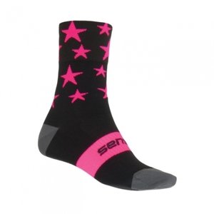 Ponožky SENSOR STARS černo/růžové Velikost: 3-5