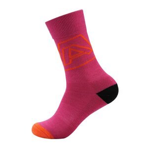 Ponožky dámské ALPINE PRO PHALTE merino růžové Velikost: L