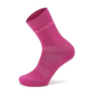 Ponožky dámské ALPINE PRO KLAMO merino růžové Velikost: L