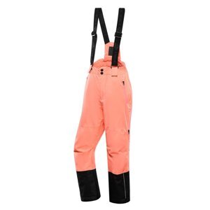 Kalhoty dětské dlouhé ALPINE PRO FELERO lyžařské s membránou PTX oranžová Velikost: 116/122