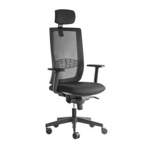 Kancelářská židle ALBA KENT síť s 3D podhlavníkem - černá